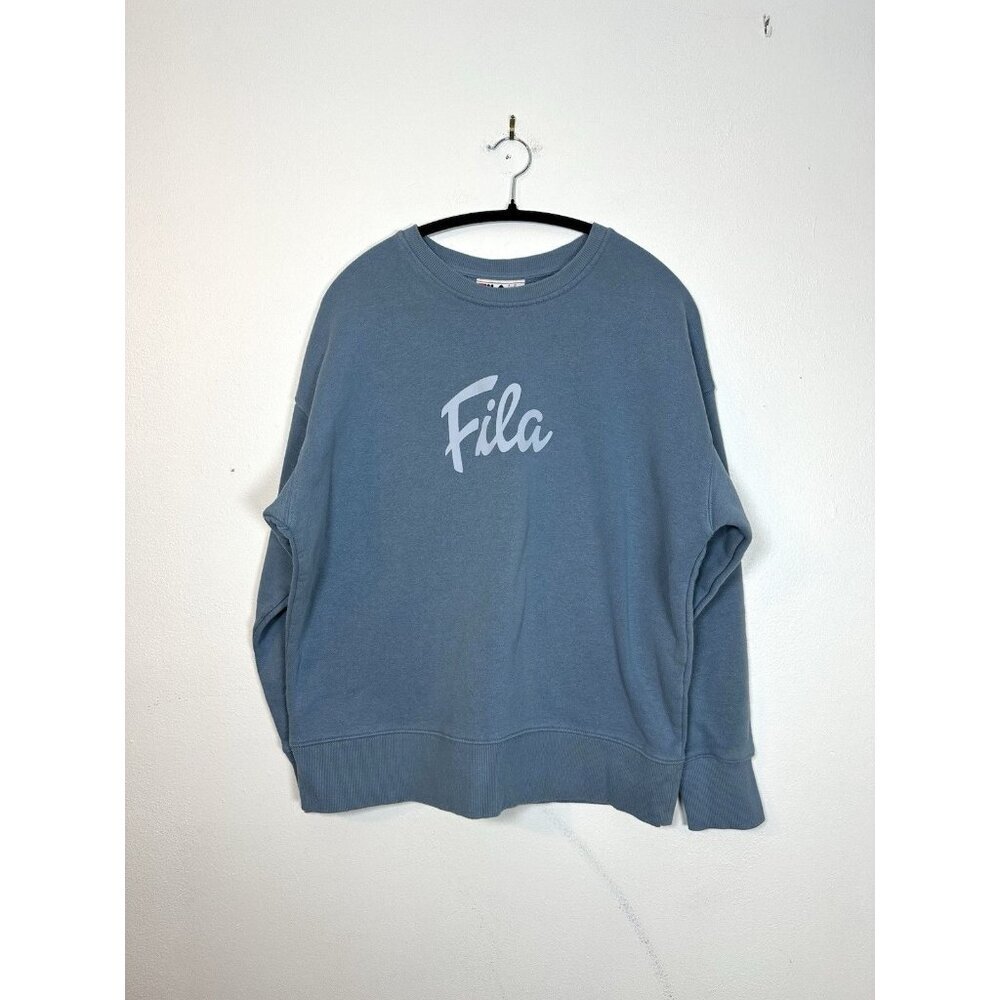 FILA Crew Neck Sweatshirt Womens XL Pullover Light Blue Springlake‎ Logo Spring